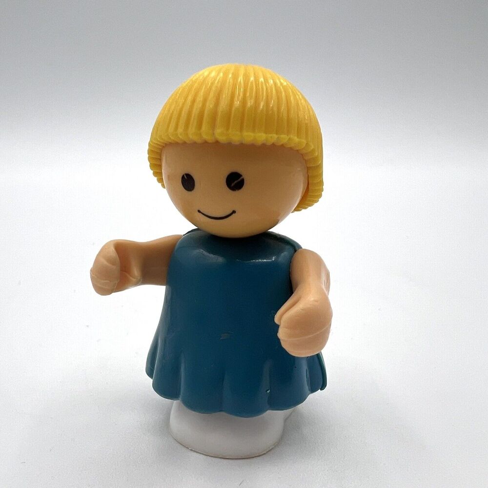 Vintage Playskool Lil Playmates Girl In Blue Dress Blonde Hair